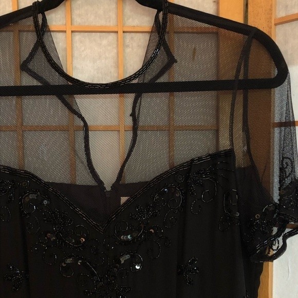 Vintage Black Beaded Silk Cocktail Dress by A.J.Bari for Lord & Taylor - Picture 7 of 14